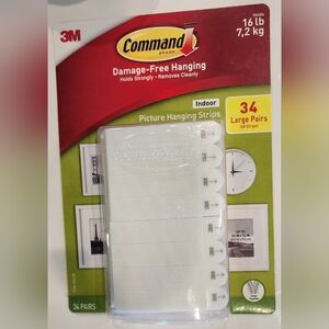 3M Command Picture Damage Free Hanging Strips | 34 Large Pairs (68 Strips)